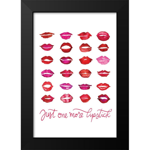 Just one more lipstick Black Modern Wood Framed Art Print by Laiz Blursbyai, Rosana