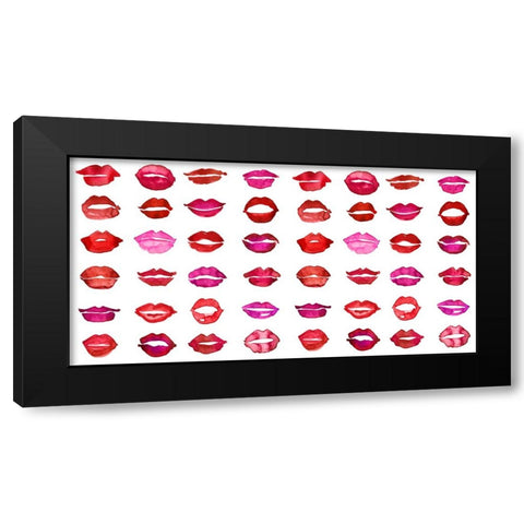 Lipstick kisses Black Modern Wood Framed Art Print with Double Matting by Laiz Blursbyai, Rosana
