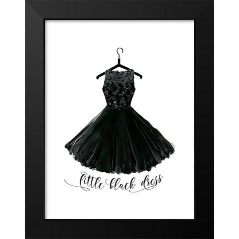 Little black dress in hanger Black Modern Wood Framed Art Print by Laiz Blursbyai, Rosana