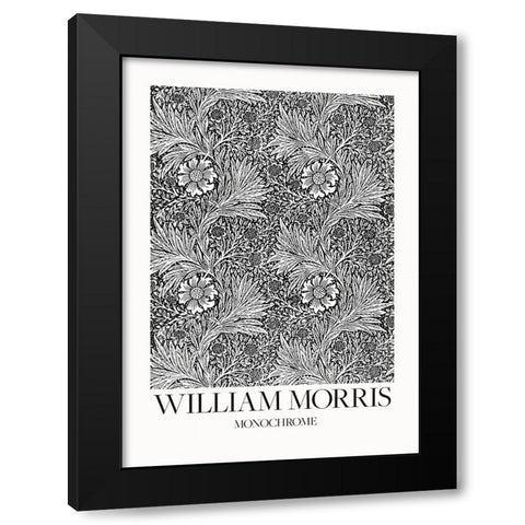 Marigold Monochrome Black Modern Wood Framed Art Print by Pictufy