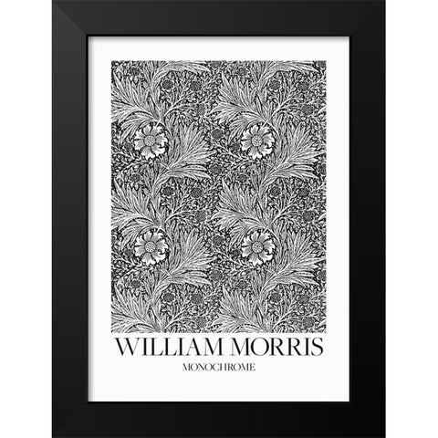 Marigold Monochrome Black Modern Wood Framed Art Print by Pictufy