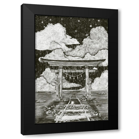 Journey UNkn_own Black Modern Wood Framed Art Print by Joseph, Mary