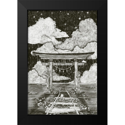 Journey UNkn_own Black Modern Wood Framed Art Print by Joseph, Mary