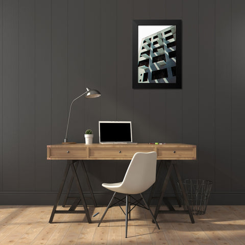 Bauhaus Dessau architecture in vintage magazine style VI Black Modern Wood Framed Art Print by Laiz Blursbyai, Rosana