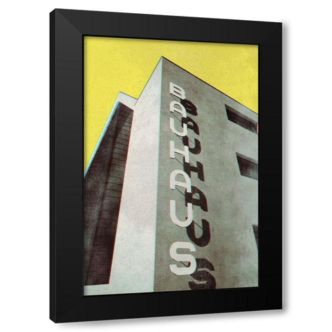 Bauhaus Dessau architecture in vintage magazine style Black Modern Wood Framed Art Print by Laiz Blursbyai, Rosana