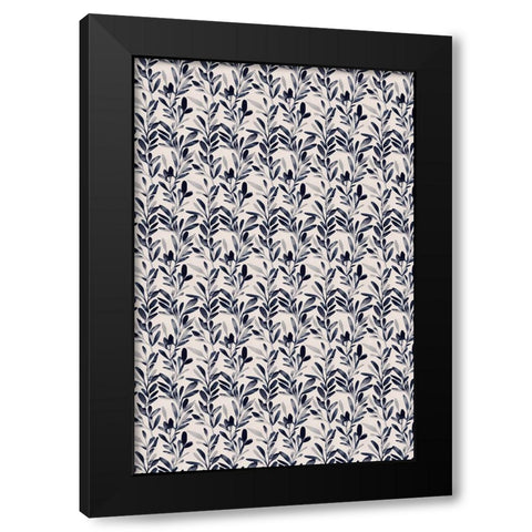 Water Color Pattern Black Modern Wood Framed Art Print with Double Matting by Treechild