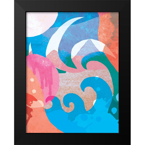 Melting Sun Black Modern Wood Framed Art Print by Demir, Aylin