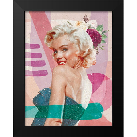 Marilyn is Back Black Modern Wood Framed Art Print by Demir, Aylin