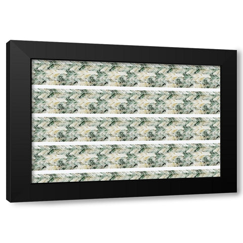 Green Beige Pattern Black Modern Wood Framed Art Print by Treechild