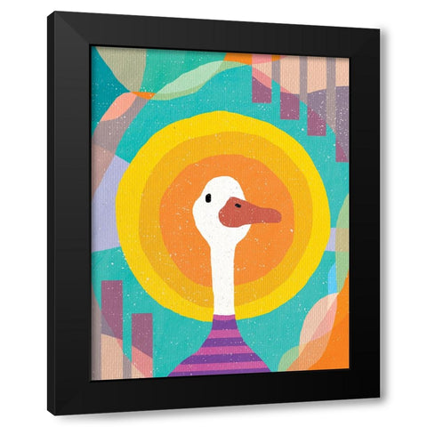 Duck in the Sun Black Modern Wood Framed Art Print with Double Matting by Demir, Aylin