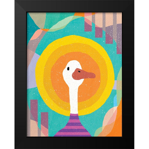 Duck in the Sun Black Modern Wood Framed Art Print by Demir, Aylin