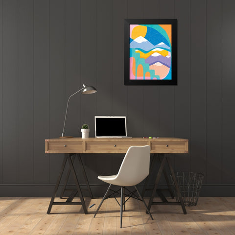 The Hike Black Modern Wood Framed Art Print by Demir, Aylin