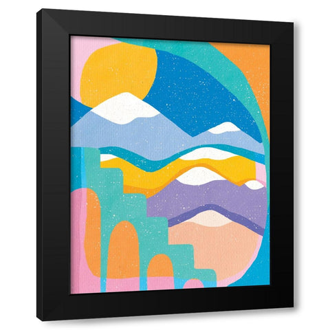 The Hike Black Modern Wood Framed Art Print by Demir, Aylin