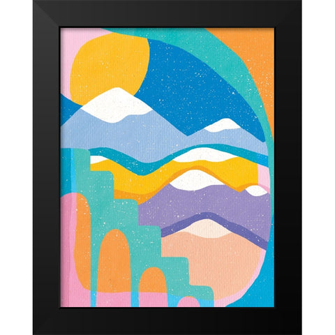 The Hike Black Modern Wood Framed Art Print by Demir, Aylin