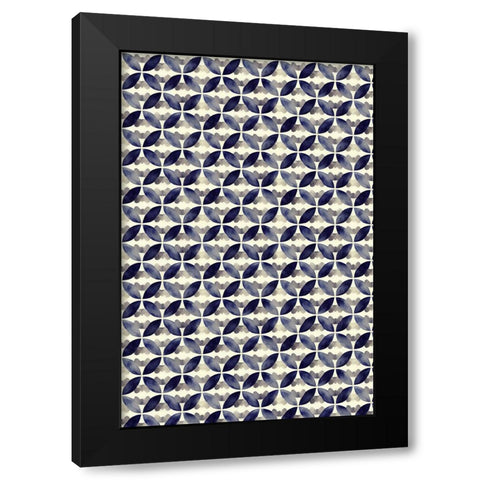 Round Watercolor Pattern Black Modern Wood Framed Art Print by Treechild