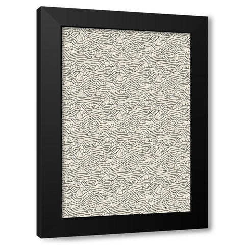 Abstract Lines Pattern Black Modern Wood Framed Art Print by Treechild