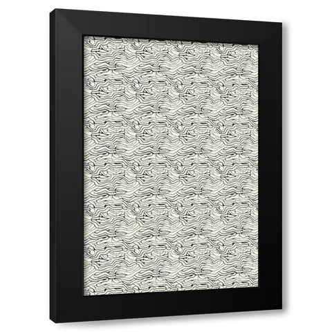 Special Line Pattern Black Modern Wood Framed Art Print by Treechild