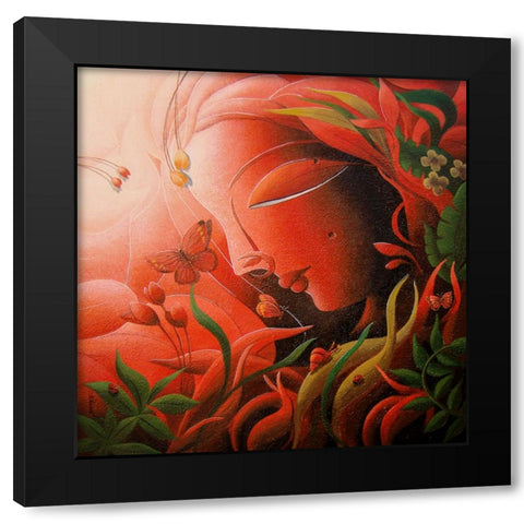 Mother Nature Black Modern Wood Framed Art Print by Mukherjee, Dhananjoy