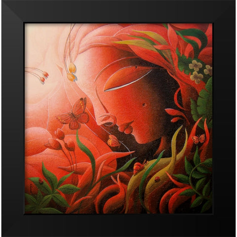 Mother Nature Black Modern Wood Framed Art Print by Mukherjee, Dhananjoy