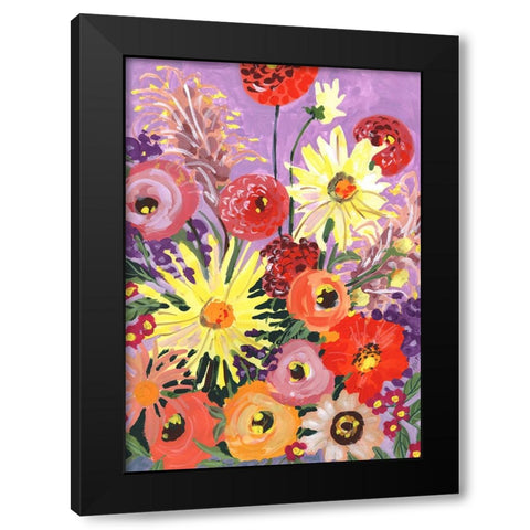 Sunny asters and anemones Black Modern Wood Framed Art Print with Double Matting by Zwara, Ania