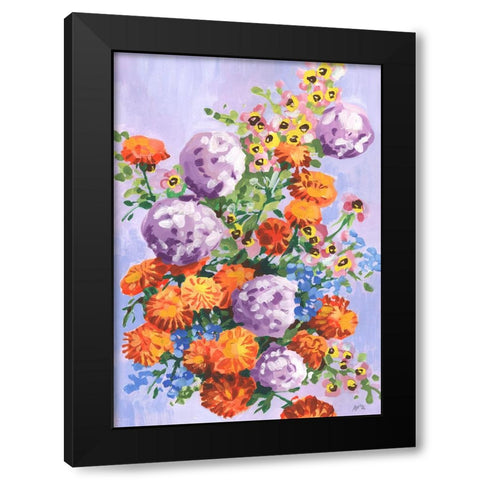 Marigold And Hydrangea Black Modern Wood Framed Art Print by Zwara, Ania