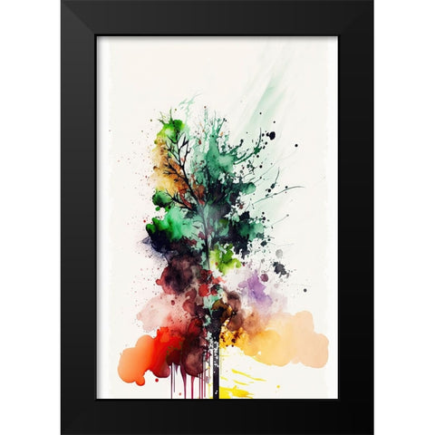 Chromatic Roots Black Modern Wood Framed Art Print by Mauro