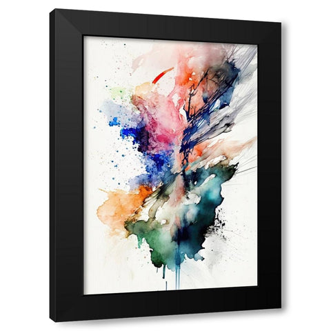 Stranger Shapes Black Modern Wood Framed Art Print with Double Matting by Mauro