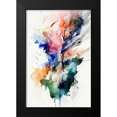 Stranger Shapes Black Modern Wood Framed Art Print by Mauro