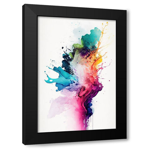 Blissful Chaos Black Modern Wood Framed Art Print with Double Matting by Mauro