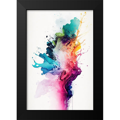 Blissful Chaos Black Modern Wood Framed Art Print by Mauro