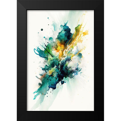 Serenity in Green Black Modern Wood Framed Art Print by Mauro