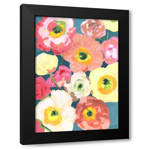 Icelandic Poppies Black Modern Wood Framed Art Print with Double Matting by Zwara, Ania