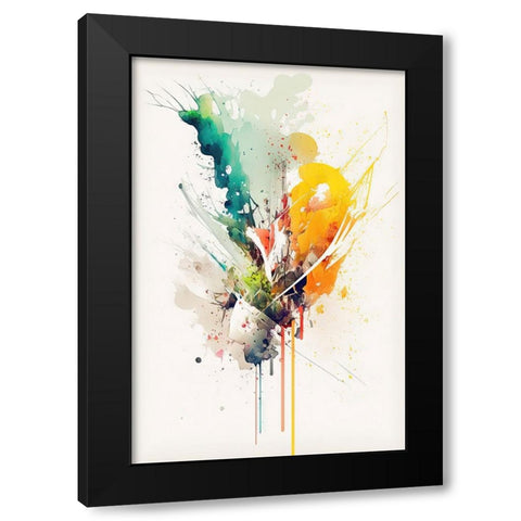 Color Burst Black Modern Wood Framed Art Print by Mauro