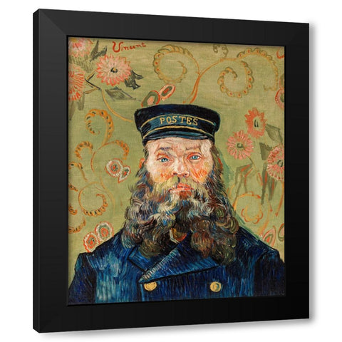 The Postman Black Modern Wood Framed Art Print with Double Matting by Pictufy