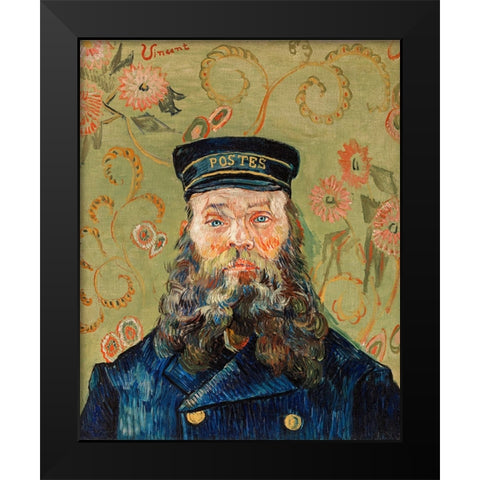 The Postman Black Modern Wood Framed Art Print by Pictufy