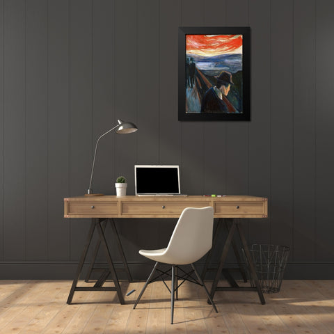 Despair Black Modern Wood Framed Art Print by Pictufy