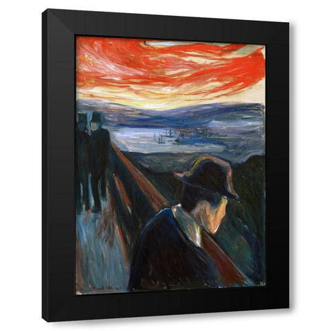 Despair Black Modern Wood Framed Art Print by Pictufy