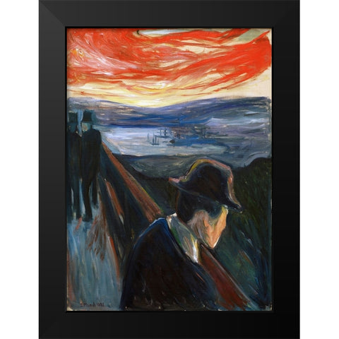 Despair Black Modern Wood Framed Art Print by Pictufy