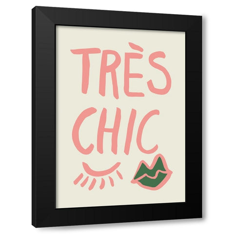 Tres Chic Black Modern Wood Framed Art Print with Double Matting by Pictufy Studio