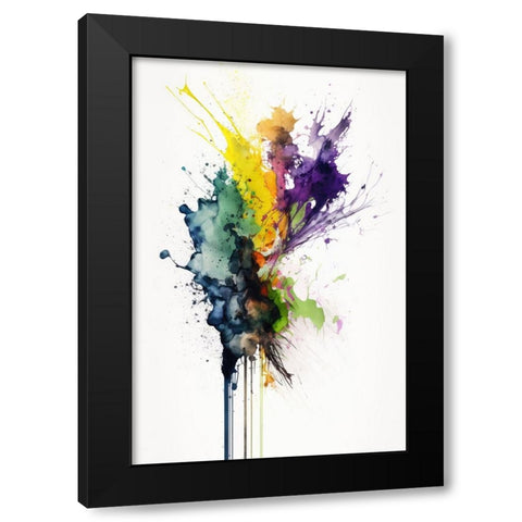 Color Splash Black Modern Wood Framed Art Print by Mauro