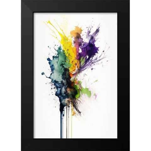 Color Splash Black Modern Wood Framed Art Print by Mauro