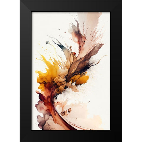 Autumnal Abstract Black Modern Wood Framed Art Print by Mauro