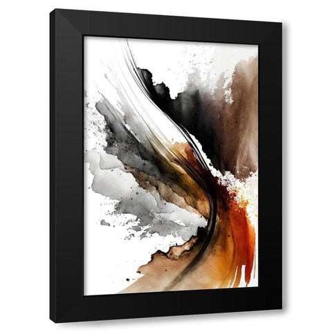 Earthy Abstraction Black Modern Wood Framed Art Print by Mauro