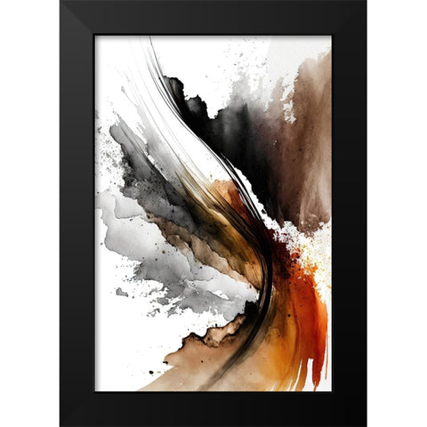Earthy Abstraction Black Modern Wood Framed Art Print by Mauro