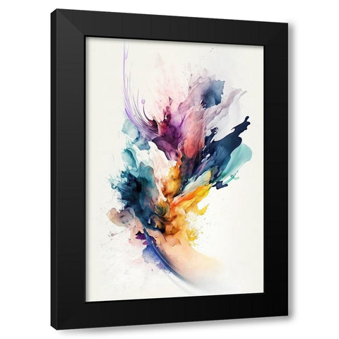 Whispers of Color Black Modern Wood Framed Art Print with Double Matting by Mauro