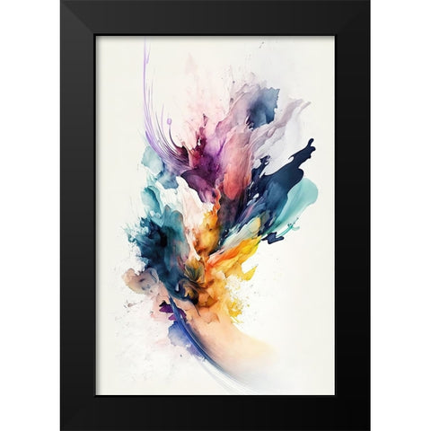 Whispers of Color Black Modern Wood Framed Art Print by Mauro