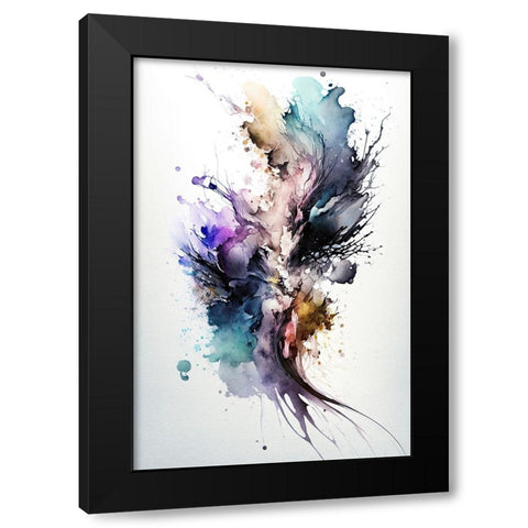 Chromatic Symphony Black Modern Wood Framed Art Print with Double Matting by Mauro