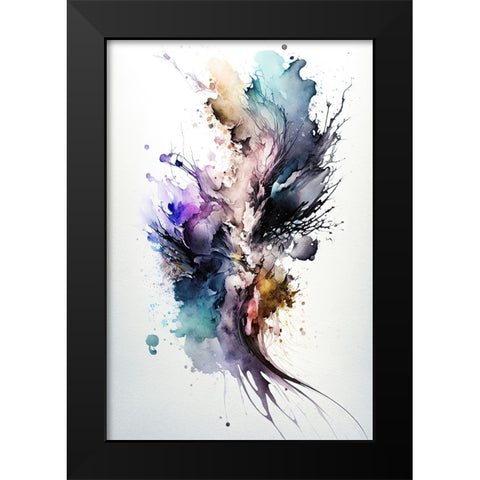 Chromatic Symphony Black Modern Wood Framed Art Print by Mauro