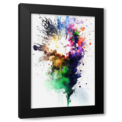 Celestial fireworks Black Modern Wood Framed Art Print by Mauro