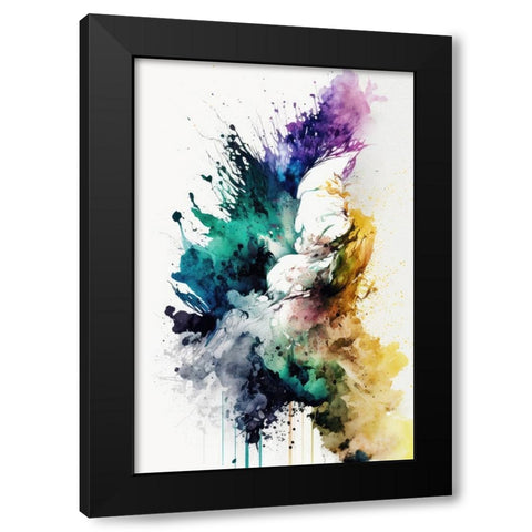 Radiant Mirage Black Modern Wood Framed Art Print with Double Matting by Mauro
